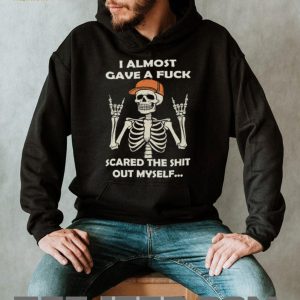 Skeleton Rock On I Almost Gave A Fuck Sarcastic Humor T Shirt Skeleton Rock On I Almost Gave A Fuck Sarcastic Humor T Shirt