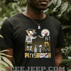 Mario Lemieux and Joe Greene Fist Bump Pittsburgh City Of Champions T Shirt