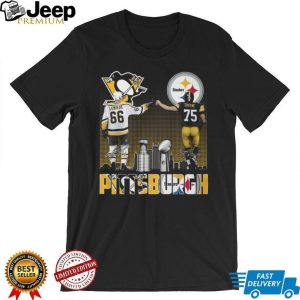 Mario Lemieux and Joe Greene Fist Bump Pittsburgh City Of Champions T Shirt