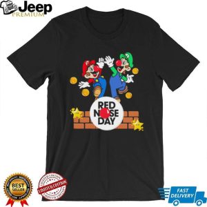 Mario and Luigi Red Nose Day Charity High Five Super Mario T Shirt Mario and Luigi Red Nose Day Charity High Five Super Mario T Shirt