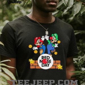 Mario and Luigi Red Nose Day Charity High Five Super Mario T Shirt