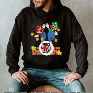 Mario and Luigi Red Nose Day Charity High Five Super Mario T Shirt
