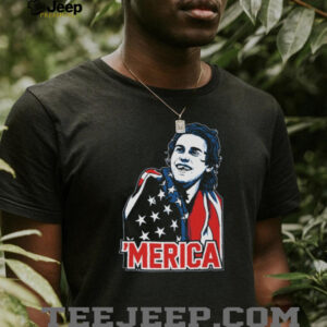Merica American Flag Cape Graphic T shirt Patriotic Mullet Man Shirt