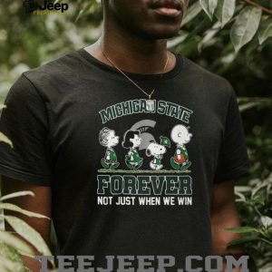 Michigan State Spartans Forever Peanuts Characters Green T Shirt Michigan State Spartans Forever Peanuts Characters Green T Shirt
