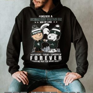 Michigan State Spartans Snoopy Charlie Brown Forever Fan No Matter What T Shirt