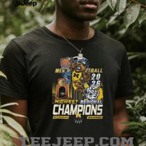 Michigan Wolverines 2026 Men’s Basketball Midwest Regional Champions T Shirt Michigan Wolverines 2026 Men’s Basketball Midwest Regional Champions T Shirt