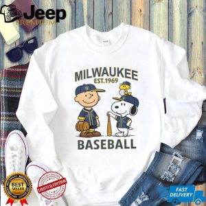 Milwaukee Brewers Baseball Peanuts Charlie Brown and Snoopy Fan T Shirt