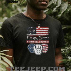 Milwaukee Brewers We The People 1776 Patriotic American Flag T Shirt