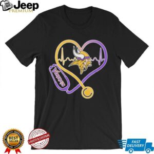 Minnesota Vikings Heart Stethoscope Nurse Health Hero T Shirt