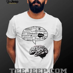 Modern Brain Tech & AI Brand Logo Cloud Minimalist White T Shirt Modern Brain Tech & AI Brand Logo Cloud Minimalist White T Shirt