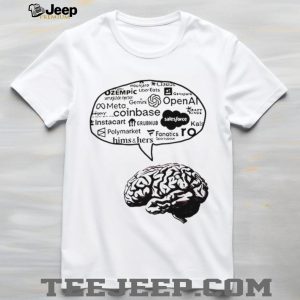 Modern Brain Tech & AI Brand Logo Cloud Minimalist White T Shirt