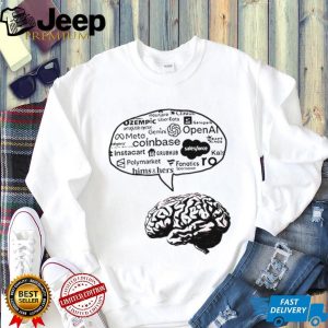 Modern Brain Tech & AI Brand Logo Cloud Minimalist White T Shirt