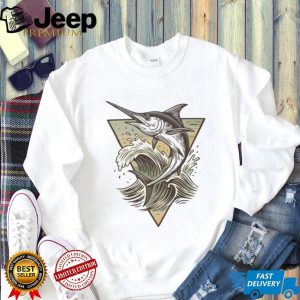 Majestic Blue Marlin Swordfish Ocean Wave Graphic T shirt Majestic Blue Marlin Swordfish Ocean Wave Graphic T shirt