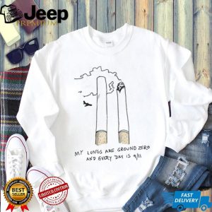 My Lungs Are Ground Zero 911 Cigarette Metaphor Graphic T Shirt