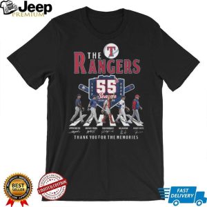 Texas Rangers 55th Season Anniversary Abbey Road Baseball T Shirt Texas Rangers 55th Season Anniversary Abbey Road Baseball T Shirt