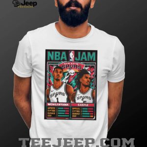 NBA Jam Victor Wembanyama and Stephon Castle Spurs T Shirt NBA Jam Victor Wembanyama and Stephon Castle Spurs T Shirt
