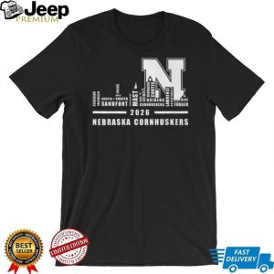 Nebraska Cornhuskers 2026 Basketball Roster Skyline T Shirt