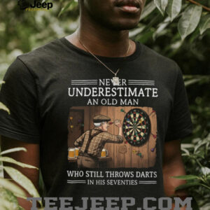 Never Underestimate An Old Man Darts Player Seventies Shirt