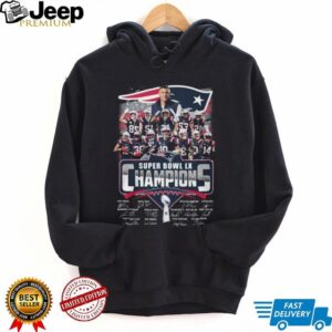 New England Patriots Super Bowl LX Champions Roster Signatures T Shirt New England Patriots Super Bowl LX Champions Roster Signatures T Shirt