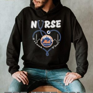 New York Mets Nurse It's A Work Of Heart Stethoscope T Shirt