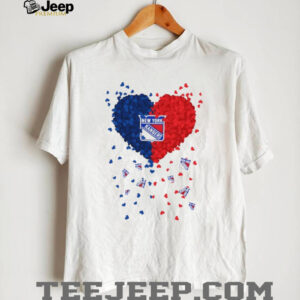 New York Rangers Heart Graphic Blue and Red Fan T Shirt New York Rangers Heart Graphic Blue and Red Fan T Shirt