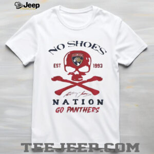 No Shoes Nation Go Panthers Florida Hockey Skull Crossbones T Shirt