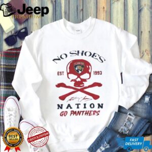No Shoes Nation Go Panthers Florida Hockey Skull Crossbones T Shirt