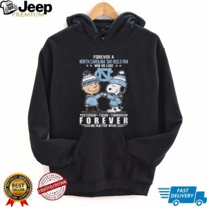 North Carolina Tar Heels Snoopy Charlie Brown Forever Fan Win Or Lose T Shirt