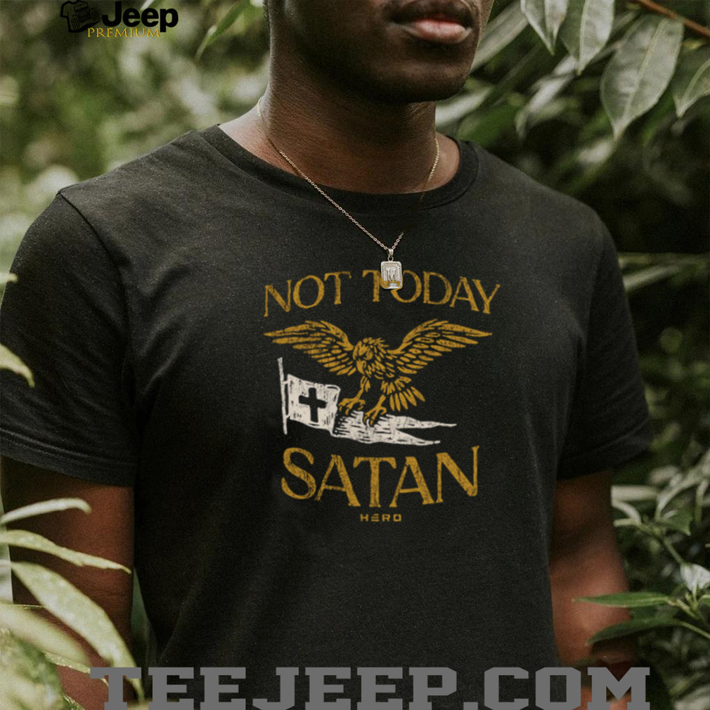 Not Today Satan Eagle & Cross Vintage Gold Graphic Christian T shirt Not Today Satan Eagle & Cross Vintage Gold Graphic Christian T shirt