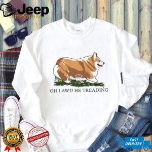 Oh Lawd He Treading Funny Corgi Gadsden Flag Meme T Shirt