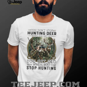 Old Man Deer Hunting Binoculars T Shirt Hunter Retirement Gift