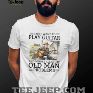 Old Man Playing Guitar T Shirt Funny Musician Retirement Gift