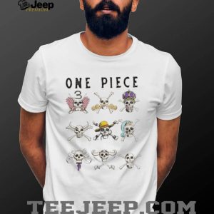 One Piece Anime Pirate Jolly Roger Skulls Minimalist White T Shirt One Piece Anime Pirate Jolly Roger Skulls Minimalist White T Shirt
