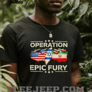 Operation Epic Fury Military Jets USA Israel Iran Flag Map T Shirt