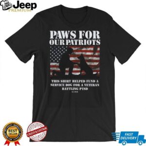 Paws For Our Patriots Service Dog Veteran Support Patriotic T Shirt