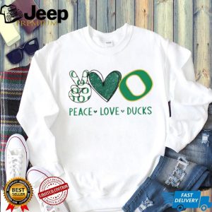 Peace Love Ducks Oregon University Green Glitter Graphic T Shirt Peace Love Ducks Oregon University Green Glitter Graphic T Shirt