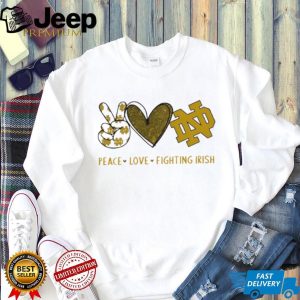 Peace Love Fighting Irish Notre Dame Glitter Graphic T Shirt Peace Love Fighting Irish Notre Dame Glitter Graphic T Shirt