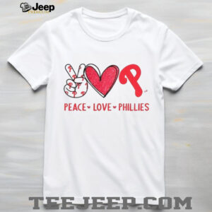 Peace Love Philadelphia Phillies Baseball Team Logo Fan T Shirt