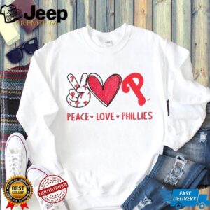 Peace Love Philadelphia Phillies Baseball Team Logo Fan T Shirt