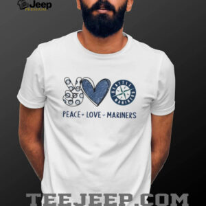 Peace Love Seattle Mariners Baseball Fan Navy Glitter Design T Shirt Peace Love Seattle Mariners Baseball Fan Navy Glitter Design T Shirt