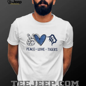 Peace Love Tigers Detroit Baseball Navy Blue Logo T Shirt Peace Love Tigers Detroit Baseball Navy Blue Logo T Shirt