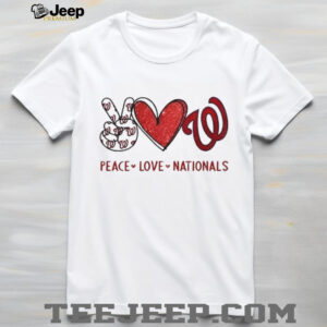 Peace Love Washington Nationals Baseball Logo Fan Graphic T Shirt