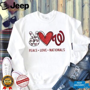 Peace Love Washington Nationals Baseball Logo Fan Graphic T Shirt