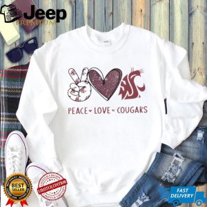 Peace Love Washington State Cougars Crimson Fan T Shirt Peace Love Washington State Cougars Crimson Fan T Shirt