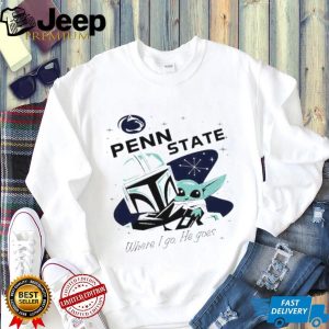 Penn State Nittany Lions x The Mandalorian “Where I Go He Goes” White T Shirt Penn State Nittany Lions x The Mandalorian “Where I Go He Goes” White T Shirt