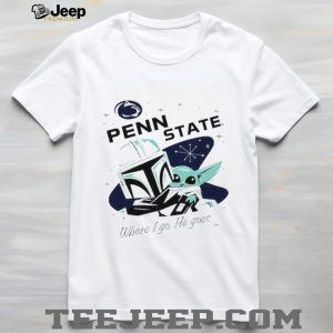 Penn State Nittany Lions x The Mandalorian “Where I Go He Goes” White T Shirt