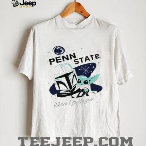 Penn State Nittany Lions x The Mandalorian “Where I Go He Goes” White T Shirt