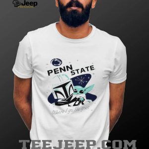 Penn State Nittany Lions x The Mandalorian “Where I Go He Goes” White T Shirt