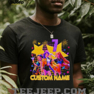 Personalized Anime Girl Birthday Party Custom Name & Age 7 T Shirt