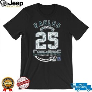 Philadelphia Eagles 2025 NFC East Division Champions Signed Roster Football T Shirt Philadelphia Eagles 2025 NFC East Division Champions Signed Roster Football T Shirt